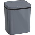 HOMCOM 15L Sensor Bin, Automatic Touchless Kitchen Bin with Dual-Mode Opening, Easy Clean, Battery Operated for Home Office, Bedroom, Bathroom, Grey