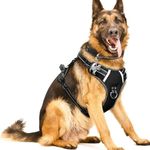 WINSEE Dog Harness No Pull, Pet Harnesses with Dog Collar, Adjustable Reflective Oxford Outdoor Vest, Front/Back Leash Clips for Small, Medium, Large, Extra Large Dogs, Easy Control Handle for Walking