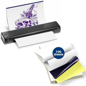 Itari A886 Tattoo Stencil Printer for Tattoo Beginners, Tattoo Kit with 110 Pcs Transfer Paper, Thermal Tattoo Printers for Temporary Tattoos
