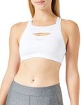 Champion Women's Sa New Active Crop Top Sports Bra, White, XL