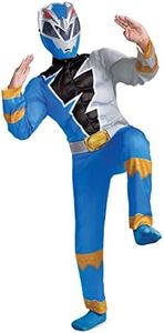 Blue Power Ranger Costume for Kids, Official Power Rangers Dino Fury Outfit with Mask