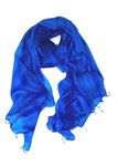 Blue Scarf 100% Pure Silk Scarf Woman's Scarves Shawl Wrap Hand Painted Blue Silk Scarf Handmade