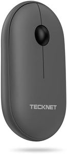TECKNET Bluetooth Mouse, 2.4G USB-A Compact and Portable Mouse for Laptop 2 Modes(BT3.0/5.0+2.4Ghz), Silent Slim Clicks with USB Receiver, Compatible with PC, Chromebook, Mac - Grey