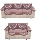 Fashion Throw Sofa Cover L Shape 6 Seats | Chenille Anti-Slip Sofa Cover Protector Covers | Sofa Cover for Living Room | Sofa Slipcovers (Rose Pink (Design-2), 3 Seater + 2 Seater + Arm Cover)