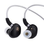 Linsoul 7HZ G1 in-Ear Monitor, 10mm DLC Diaphragm Dynamic Driver IEM Earphone, Wired Gaming Earbuds with Detachable OFC Silver-Plated Cable for Musician Audiophile (3.5mm No Mic, Black)