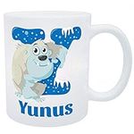 Y for Yunus, Y for Yeti Themed Boys Personalised Plastic Unbreakable Kids Cup/Mug, Toddler Cup