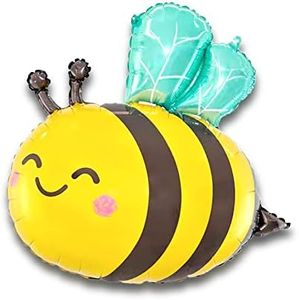 Gallasy Lovely Bee Balloon, Large Helium Mylar Honeybee Balloon, Foil Bumblebee Balloon 32x25 inch