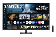 Samsung 43"(1.08m) 4K M7 Vision AI Smart Monitor|UHD 3840 x 2160|Smart TV Experience with AI|Type-C|Apple AirPlay|Gaming Hub|Remote|Speakers|Wi-Fi|Bluetooth|AI Picture & Sound|LS43FM700UWXXL|Black