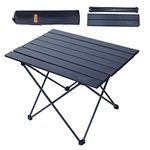 Nice C Camp Table, Small Table, Camping Table Outdoor, Portable, Roll Up Aluminum, Folding Ultralight Compact with Carry Bag for Beach, Indoor, Office (Medium)