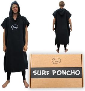 Ho Stevie! Surf Poncho - Warm and Soft - Easily Change In/Out of Wetsuit without Towel Falling Down (Black)