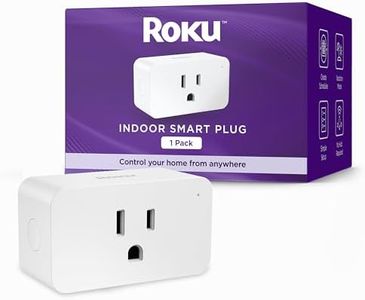 Roku Smart Home Indoor Smart Plug, 1-Pack - WiFi Smart Plugs Works with Alexa & Google Assistant, No Hub Required - Custom Scheduling Timer & Multi-Outlet Sync - Easy-to-Setup Smart Home Products