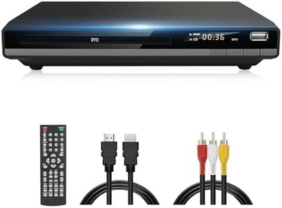 DVD Player, HDMI Region Free DVD Players for Smart TV, 1080P Upscaling, USB Input, HDMI/RCA Output Cable Included, Breakpoint Memory, Built-in PAL/NTSC, CD Players for Home Plays All Regions & Formats