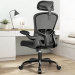 FelixKing Office Chair Ergonomic Desk Chair with Headrest, High Back Computer Chair with Adjustable Lumbar Support and Wheels,Executive Swivel Comfy Chair with flip-up Armrests for Home Office (Black)