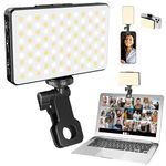 KK&H 120 LED Back Clip-on Mobile Phone Light, Clip Selfie Light, Adjustable Color Temperature 2500K-9000K, 3000mAh Rechargeable Photography Light, Suitable for Mobile Phones, Cameras, laptops, iPads