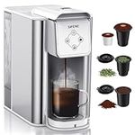 3-in-1 Coffee Machine - Single Serve Coffee Maker Brewer for Coffee Pods, Ground Coffee, & Loose Tea, 6-12oz Brew Sizes, 50oz Removable Tank, 1150W, Compact, White