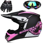 MX Helmet Motorcycle Helmet Motocross Helmet Cross-Market Motorcycle Helmets, Gloves and Goggles D.O.T Standard Children's Quad Bike Helmet ATV Karting,Pink,S