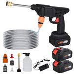 STARQ High-Pressure Car Washer Gun,Cordless 48V Battery-Powered Washer Gun for Car Wash, Bike Cleaning, and Home Use, Adjustable Nozzle, Lightweight Design, 5M Hose Pipe, and Foam Spray Attachment