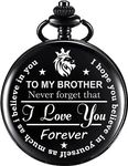 Tiny Tim Classic Black Pocket Watch to My Brother Engraved Unique Memorable Gift for Men & Women Car Bike Home Key Chain & Key Rings (to My Brother)