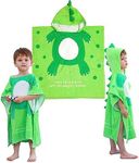 LOLANTA Kids Boys Girls Bath Towels Hooded Dinosaur, Terry Cloth Cover ups Children's Beach Towel Pool Swim Poncho Cotton(Green#A-New,1-3T)