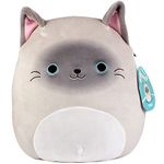 Squishmallow 10" Siamese Cat Plush - Cute and Soft Stuffed Animal Toy - Official Kellytoy - Great Gift for Kids