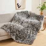 LIFEREVO Luxury Cheetah Print Shaggy Plush Throw Blanket Soft Fluffy 50"x60" Warm Comfy Throws Faux Fur Blanket Throw Fuzzy Fur Throw for Office Couch, Sofa, Living Room, Leopard Print Grey