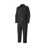 Pioneer Heavy Duty Insulated Work Safety Coverall for Winter - Quilted Insulated Cotton - 6 Pockets - Black