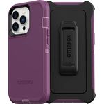 OtterBox iPhone 13 Pro (ONLY) Defender Series Case - Happy Purple, Rugged & Durable, with Port Protection, Includes Holster Clip Kickstand