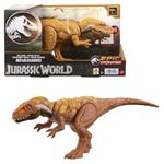 Mattel Jurassic World Wild Roar Megalosaurus Dinosaur Figure with Continuing Roar Sound & Attack Action, Posable Physical Toy & Digital Play