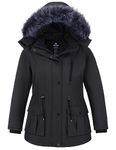 Wantdo Women's Plus Size Puffer Coat Waterproof Winter Parka Jacket with Hood Dark Grey 4X