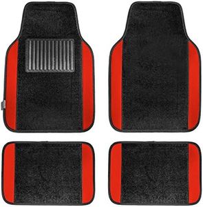 FH Group F14407RED Premium Full Set Carpet Floor Mat (Sedan and SUV with Driver Heel Pad Red)