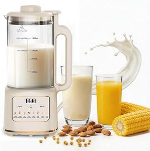 Nut Milk Maker 55oz / 1650ml, Automatic Plant-Based Milk Machine for Almond, Oat, Soy Milk, Self-Clean, Keep Warm & Delay Start, Glass Pitcher