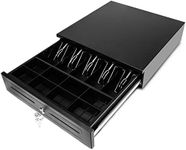 ASSUR POS Cash Drawer 16"x16.5"x4" POS Cash Box Steel-Made Cash Box Heavy Duty Cash Register 5 Bill & 8 Coin Till Trays, Compatible for All Point of Sale System Printers