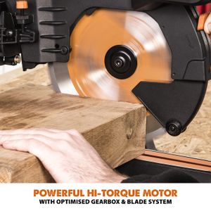 Evolution 255mm Mitre Saw – R255SMS-DB+ Sliding Compound
