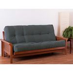 Blazing Needles Renewal 9" Twill Futon Mattress, Queen, Steel Grey