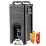 HAPPYGRILL Insulated Beverage Dispenser, 5 Gallon Food-Grade Beverage Carrier w/Spigot for Coffee, Cold & Hot Drinks, Portable Thermal Beverage Server for Home, Restaurant, Catering, Event (1, Black)