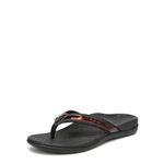 Vionic Women's, Tide II Thong Sandal Black Tortoise 6 M