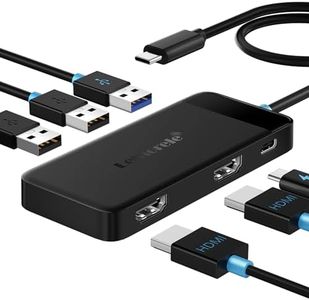 Lemorele 6 in 1 Docking Station Dual Monitor - USB C Hub w/ 4K HDMI*2, 5Gbps USB 3.0 * 3, USB C PD 100W Fast Charging - Plug and Play for Laptop Dell Lenovo HP MacBook Surface