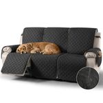 TAOCOCO Recliner Slipcovers,3 Seater Recliner Protector,Waterproof Recliner Covers,Armchair Covers with Pockets,Non Slip Reclining Sofa Covers Arm Chair Covers for Pets/Dogs/Kids(Black)