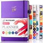 BLESWIN Monthly Life Planner Weekly Planner, No Dated Organiser Planner Start Anytime, Leather Weekly & Monthly Productivity Planner, Time Management and Goals Setting – Organizer Planner Premium Thick Paper for Men Women