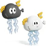ZCLDXW Rain Cloud Jellyfish Wind Up Toys 2 Pack – Cute Dancing & Gliding Motion, Battery-Free, Wiggle When Standing or Lying Down, Fun Easter Gift for Kids Ages 3+ (2-Pack Clouds)