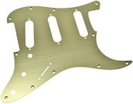 KAISH 11 Hole Metal Aluminum Anodized Modern Style ST/Strat SSS Pickguard Guitar Pick Guard Scratch Plate for USA/Mexico Stratocaster/Strat Gold