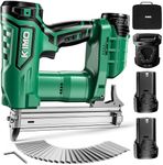 KIMO 18 Gauge Nail Gun Cordless with Battery 2.0Ah X 2 & Fast Charger, 5000pcs Nails, Single&Contact Firing, 180 Nails/min, LED Light, Adjustable Nailing Depth Cordless Brad Nailer for DIY Project