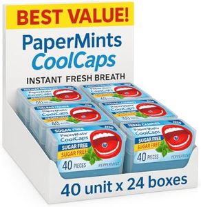 Papermints Coolcaps Sugar-Free Breath Mints 24 x 40-pack. Keto-Friendly Gut Cleanse Breath Freshener Bad Breath Treatment for Dry Mouth & Halitosis. Mouthwash Travel size.