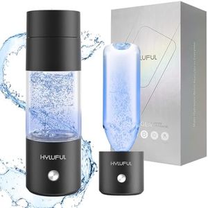 Hydrogen Water Bottle With SPE PEM Technology 10.8 oz Generator - 10-Minute Quick Electrolysis 4000ppb Portable Ionizer Machine Black, Adapter Not Included