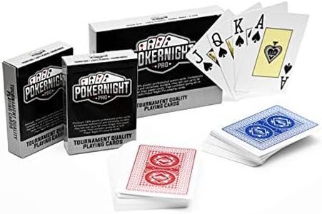 Poker Night Pro 2 Jeux de Cartes à Jouer Professionnelles 100% Plastique Texas Holdem Poker de (1 x Rouge / 1 x Bleu) | 54 Pièces par Jeu, y Compris 2 Jokers | Index Jumbo | Qualité Super Casino