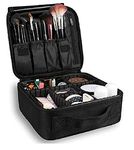 Handcuffs Makeup Bag | Cosmetic | Box | Storage | Organizer | Travel | Toiletry | Vanity | Adjustable Compartment | Professional | Make Up | Artist | Kit (Black, 11.4 Cm, Big)