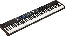 Arturia KeyLab Essential 88 mk3 Universal MIDI Controller Keyboard for Music Production - Includes Pro Software, 88 Full-Size Keys, 9 Encoders, 9 Faders, Modulation/Bend Wheels and 8 Pads - Black