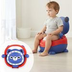 R for Rabbit Tiny Tots Panda Potty Training Seat for Baby Ergonomic Backrest with Sturdy Grip Handle for New Born Babies/Infant/Kids Weight Up to 25Kg 6 to 48 Months (Blue Red)
