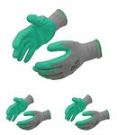 SAFEYURA Unisex Cotton Reusable Gardening Gloves Heavy Duty for Outdoor Work (Green) -Pack of 3