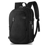 Dobaly Anti-Theft Laptop Backpack with USB Charging Port, Lockable Laptop Rucksack 15.6 Inch for Mens Women, Water Resistant Bag for Business College Work Office School-Black